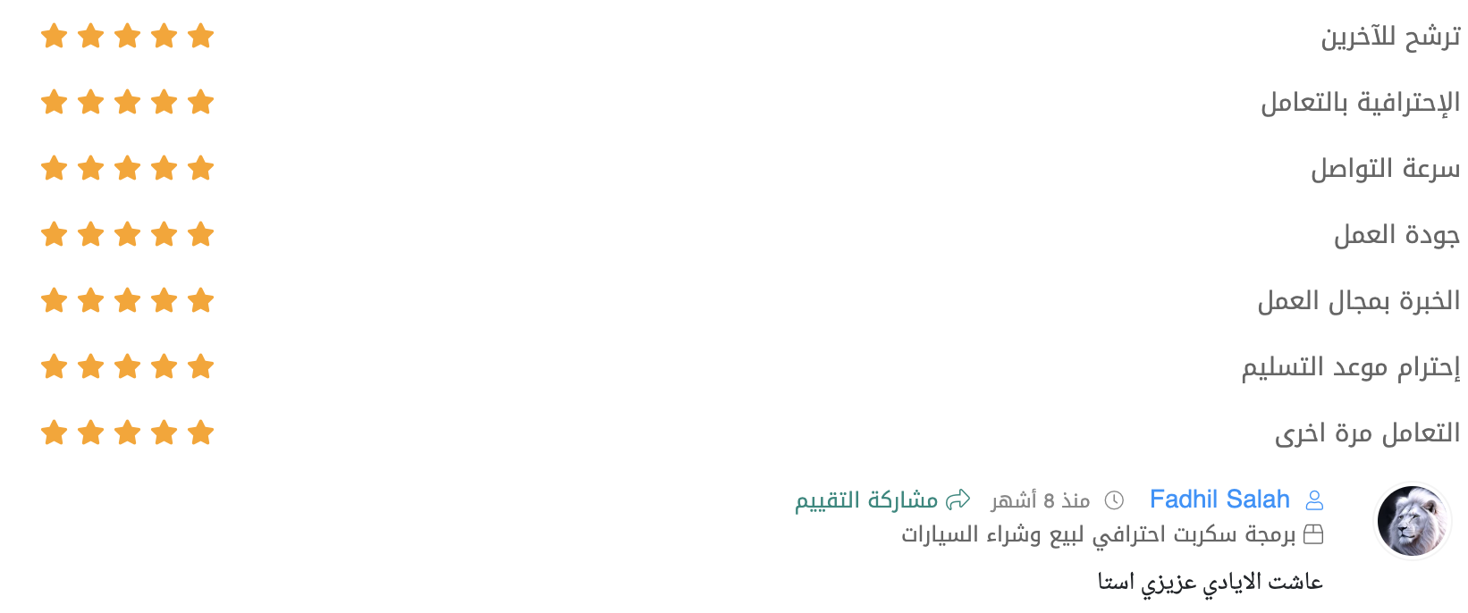 رأي عميل من Freelancer