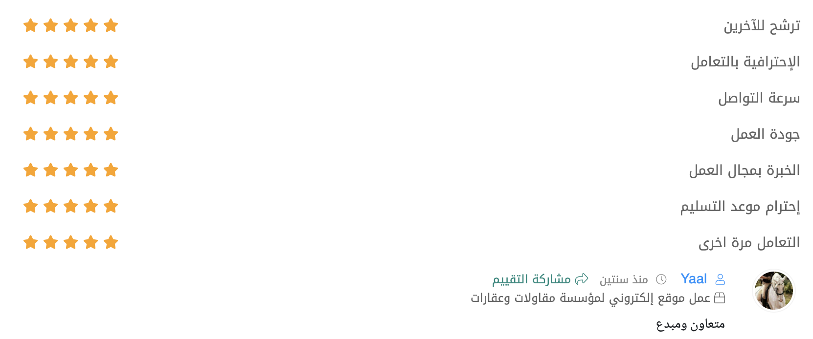 رأي عميل آخر من Upwork